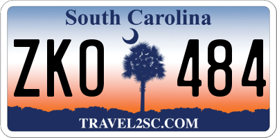 SC license plate ZKO484