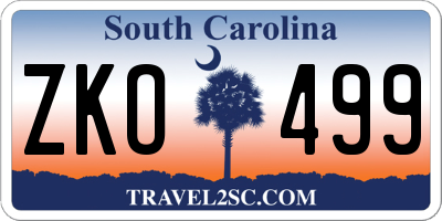 SC license plate ZKO499
