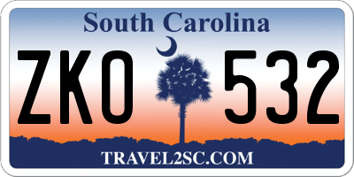 SC license plate ZKO532