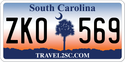 SC license plate ZKO569