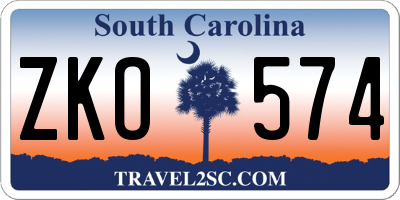 SC license plate ZKO574