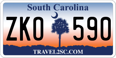 SC license plate ZKO590