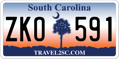 SC license plate ZKO591