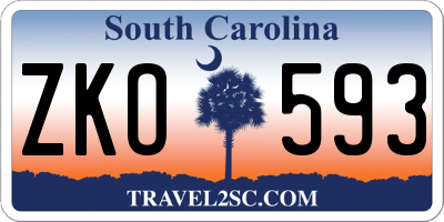 SC license plate ZKO593