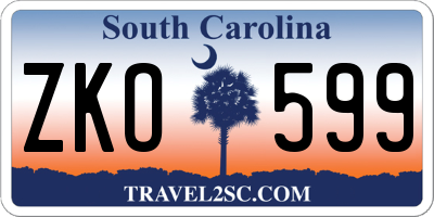 SC license plate ZKO599
