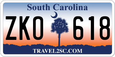 SC license plate ZKO618