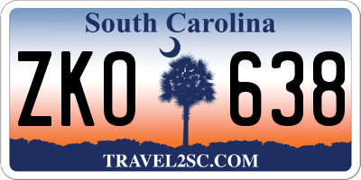 SC license plate ZKO638