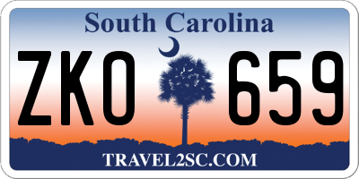 SC license plate ZKO659