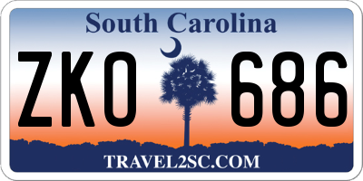 SC license plate ZKO686