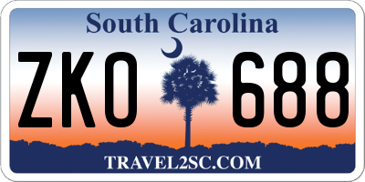 SC license plate ZKO688