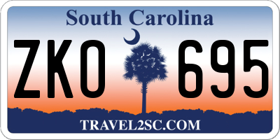 SC license plate ZKO695