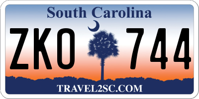 SC license plate ZKO744