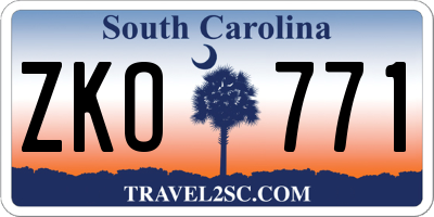 SC license plate ZKO771
