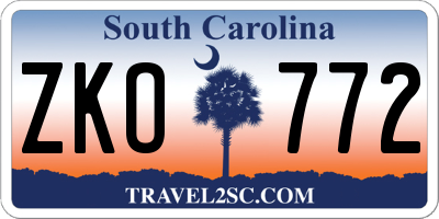 SC license plate ZKO772