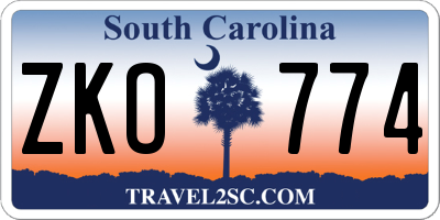 SC license plate ZKO774