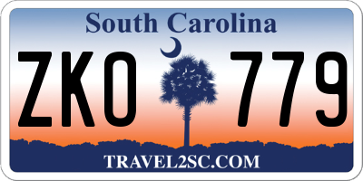 SC license plate ZKO779