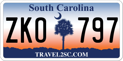 SC license plate ZKO797