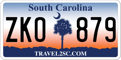 SC license plate ZKO879