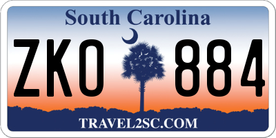 SC license plate ZKO884