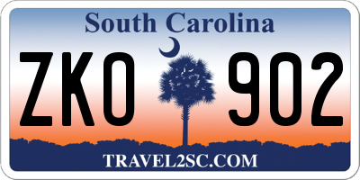 SC license plate ZKO902