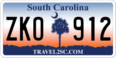 SC license plate ZKO912