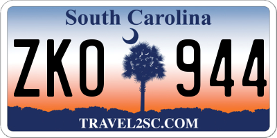 SC license plate ZKO944