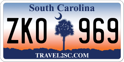 SC license plate ZKO969