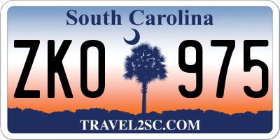 SC license plate ZKO975