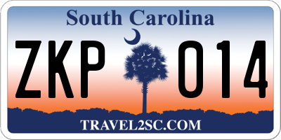 SC license plate ZKP014