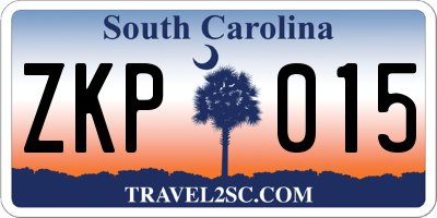 SC license plate ZKP015