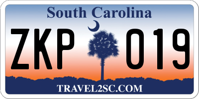 SC license plate ZKP019