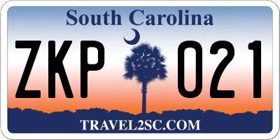 SC license plate ZKP021