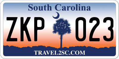 SC license plate ZKP023