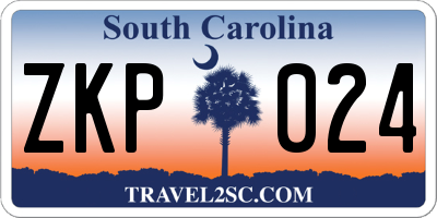 SC license plate ZKP024