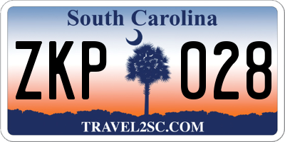 SC license plate ZKP028
