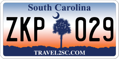 SC license plate ZKP029