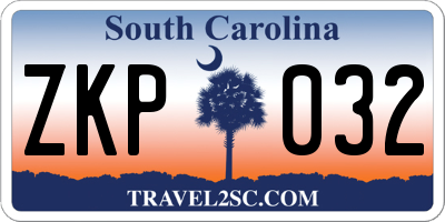 SC license plate ZKP032