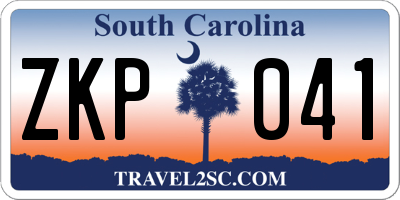 SC license plate ZKP041