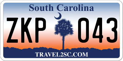 SC license plate ZKP043