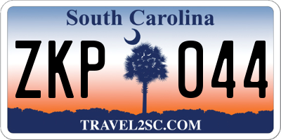 SC license plate ZKP044