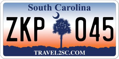 SC license plate ZKP045