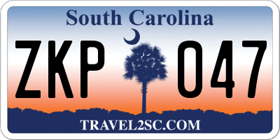 SC license plate ZKP047