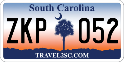 SC license plate ZKP052