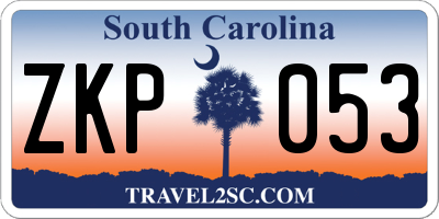 SC license plate ZKP053