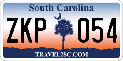 SC license plate ZKP054