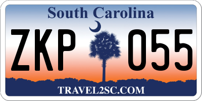 SC license plate ZKP055