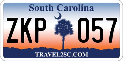 SC license plate ZKP057