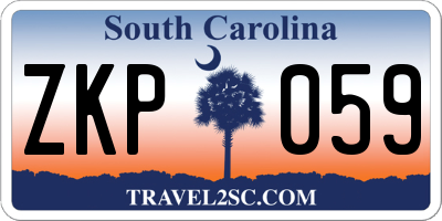 SC license plate ZKP059