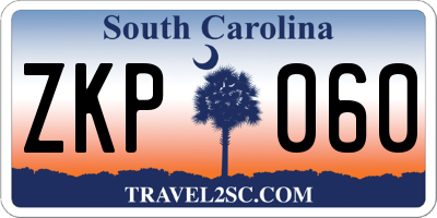 SC license plate ZKP060