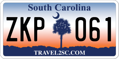 SC license plate ZKP061